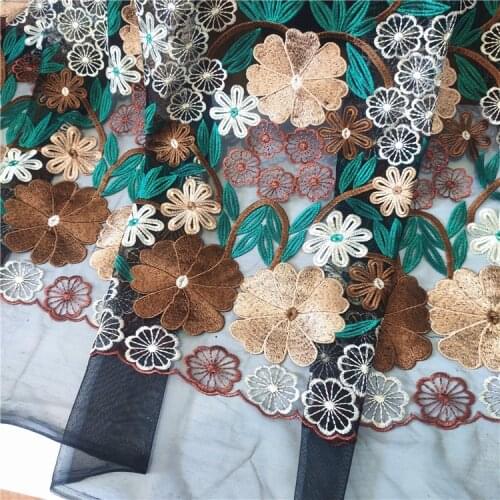 High-end Water-soluble Color Embroidery Lace Fabric For Dress Skirt Designer Fabric