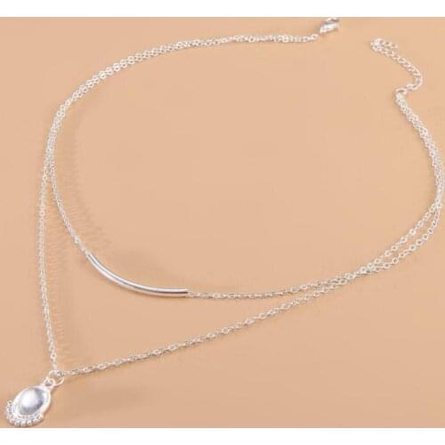 Bohemian Style Necklace 2020 Fashion New Necklace Personality Wild Water Drop Multilayer Necklace Women Wholesale Long Necklace