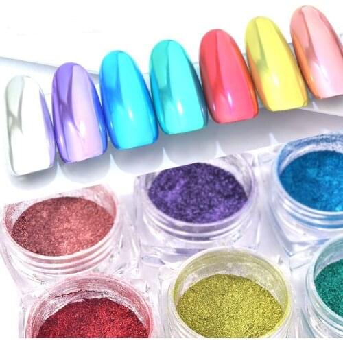 0.3g/box Nail Art Glitter Chrome Nail Pigment Dust Shiny Decorations for Magic Mirror Effect Nail Powder