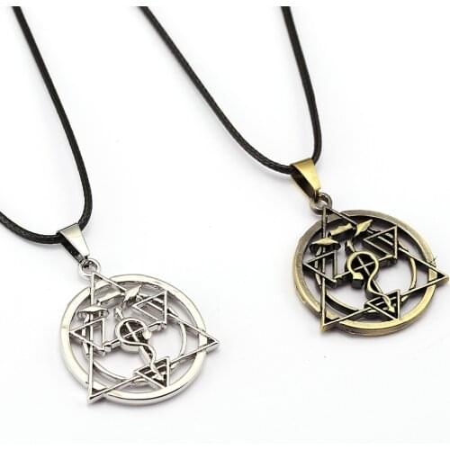 10/pcs Fullmetal Alchemist Choker Necklace Homunculus Circle Pendant Men Women Gift Anime Jewelry Accessories YS11895
