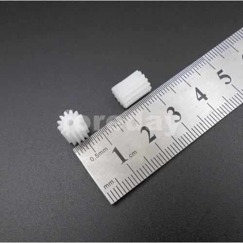 1000PCS NEW Extended Lengthen Plastic Spur Gear 132AL 0.5 Modulus Aperture 2mm Tight T=13 Gears 0.5M 13T Height 10MM *FD159X1000