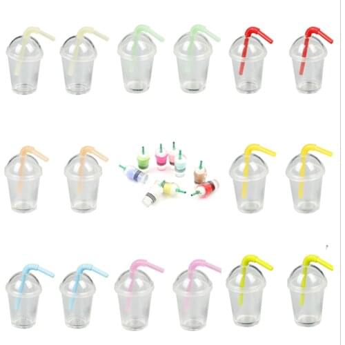 2/4Pcs 1/12 Miniature Dollhouse Straw Coffee Cup Model Ice-cream Drinks Mini Food Play Doll Accessories