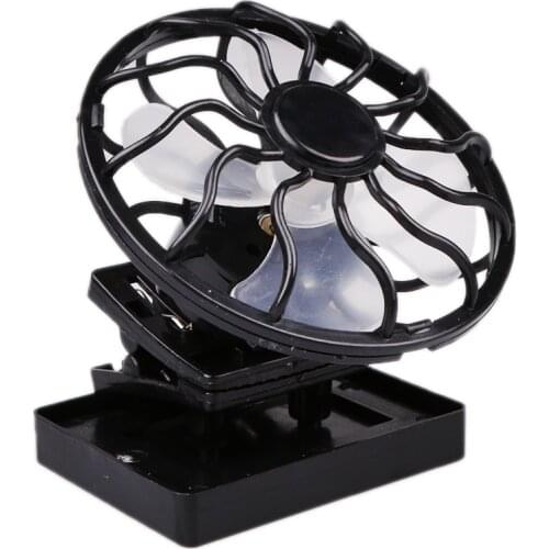 2Pcs Portable Solar Sun Energy Panel Fan Outdoor Hat Clip-on Blower Outdoor Camping Climbing Solar Clip-on Cell Fan