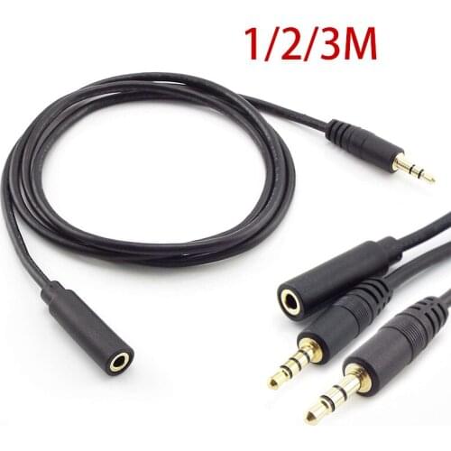 3 4 Pole Male to Female 3.5mm AUX Jack Audio Extension Cable Cord Auxiliary Headphone Earphone Speaker Stereo Audio Cables Cord