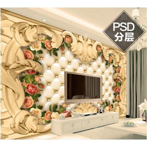 3d wallpaper custom photo mural European-style border luxury rose background wall 3d wall murals wall paper for walls 3 d