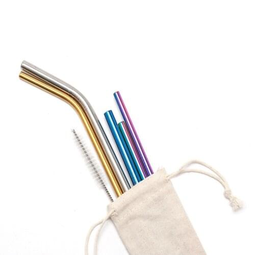 Bar Party Accessory Drinking Straw High Quality 304 Stainless Steel Metal Straw with Cleaner Brush For Mugs 20/30oz