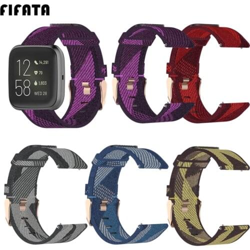 FIFATA Bracelet For Fitbit Versa 2 Watch Band Nylon Canvas Strap For Fitbit Blaze / Versa / Versa Lite Replacement Wrist Strap
