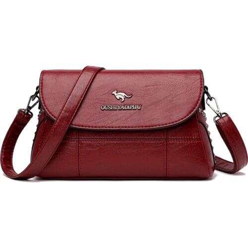 Brand Woman Messenger Bags High Quality Leather Shoulder Bag Female Sac Vintage Flap Bag Rivet Crossbody Bags for Women Bolsas