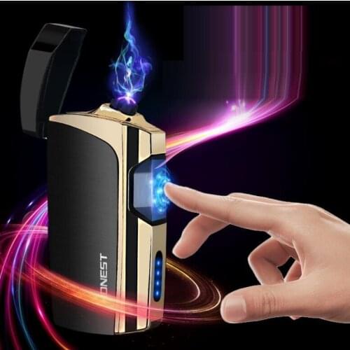 Honest Double Arc USB Charging Lighter Windproof Infrared Induct Lighter Personality Creative Male Custom With Gift Box