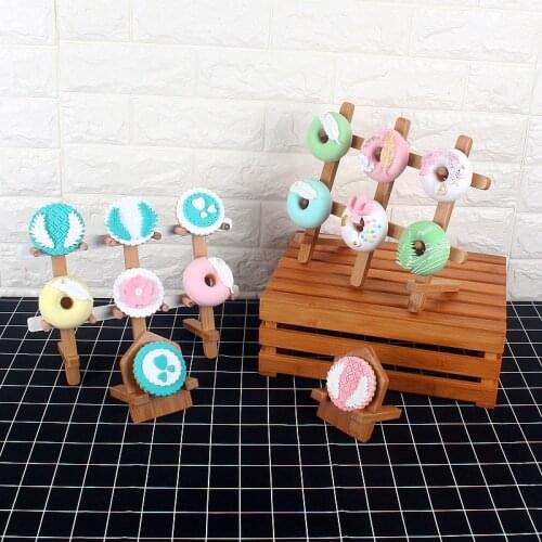 Wood Doughnut Display Racks Baking Cupcakes Donuts Fondant Cupcake Plates Biscuits Candy Dessert Table Stands Baking Tools