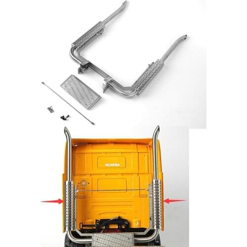 Stainless Steel Double Chimney EXHAUST Set Assembly For Tamiya 1/14 RC Tractor Trailer SCANIA R470 R620 56323 ACTROS Toys Truck