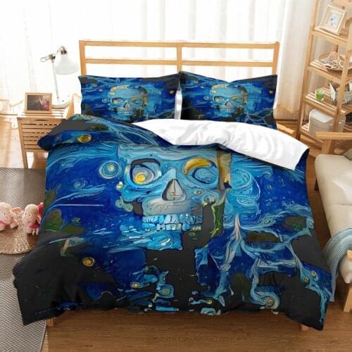 Fanaijia Sugar Skull Bedding Set Luxury Duvet Cover Set with Pillowcase Queen Size Comforter Sets the nightmare befor christmas