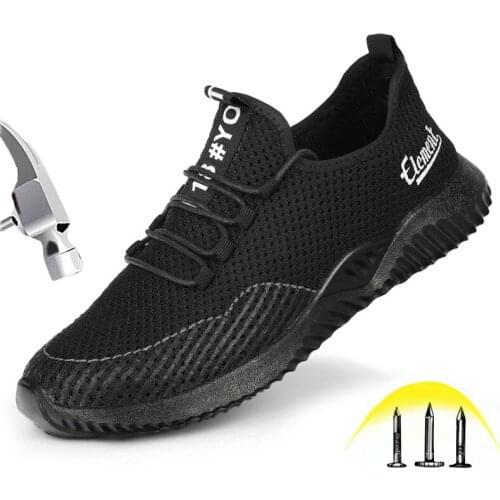 Work Indestructible Shoes for Women Men Mesh Breathable Lightweight Safety Construction Casual Outdoor Sneakers Steel Toe Shoes