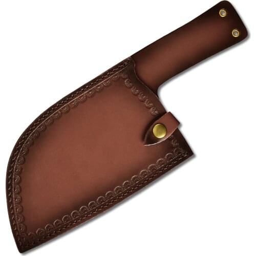 Kitchen Knives Sheath Butcher Knife Leather Cover for Handmade Forged Full Tang Knife Case Cleaver Cooking Knife Accessories DIY