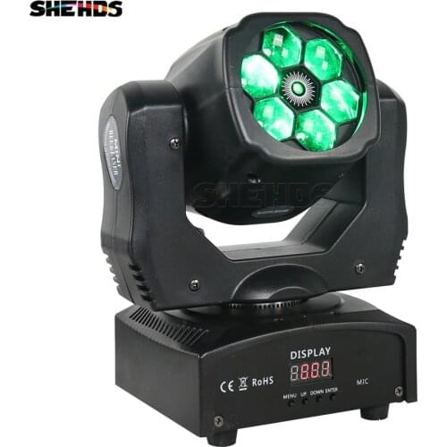 SHEHDS High Quality 6X15W Laser Beam RGBW Moving Head Lighting Support Multiple DMX Modes for DJ Club Patry KTV Concert