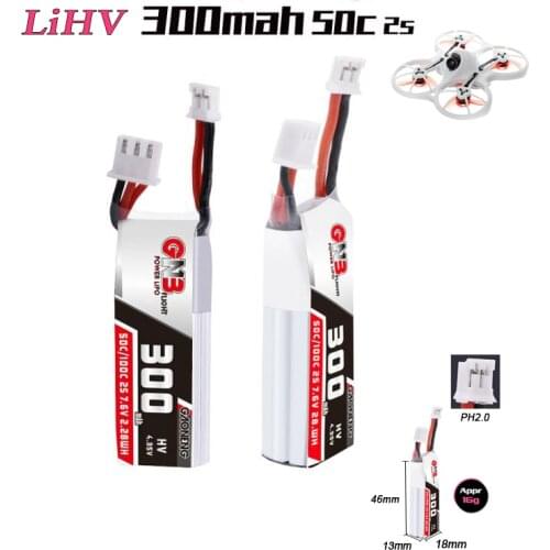 LiPo 2S HV GAONENG GNB 7.6v 300mah 50C/100C Battery for FPV EMAX TinyHawk S RC Quadcopter Indoor drone RC Parts PH2.0