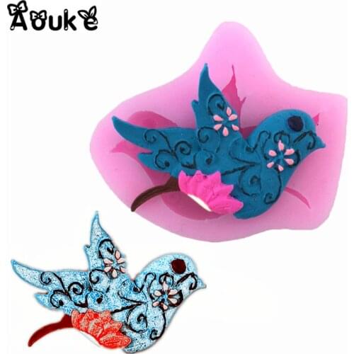 Magpie Bird Shape Fondant Cake Liquid Silicone Molds Biscuits Mold Chocolate Mould Kitchen DIY Wedding Cake Decorating Tools