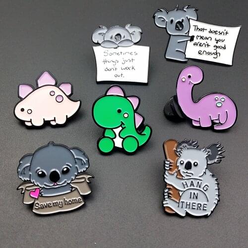 Cute Koala Animal Enamel Pins Brooches Badges Bags Metal Pin Gifts For Friends Jewelry Brooch DIY For Clothes Backpack Hats