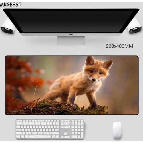 MRGBEST Mouse-pad Gaming Super Large Noni-slip Softy Rubber with Small Cute Fox Pattern Laptop Desk Mats for CSGO DOTA LOL Games