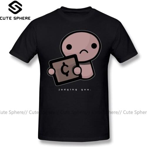The Binding Of Isaac T Shirt Judging You Dark Background T-Shirt Oversized Streetwear Tee Shirt Funny Graphic Male Tshirt