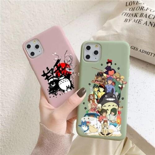 My Neighbor Totoro Candy color TPU Soft Phone Cover for iPhone 12mini 6s 7 8 Plus X XR XS Max 12pro 11Pro Max 12 SE Fundas case
