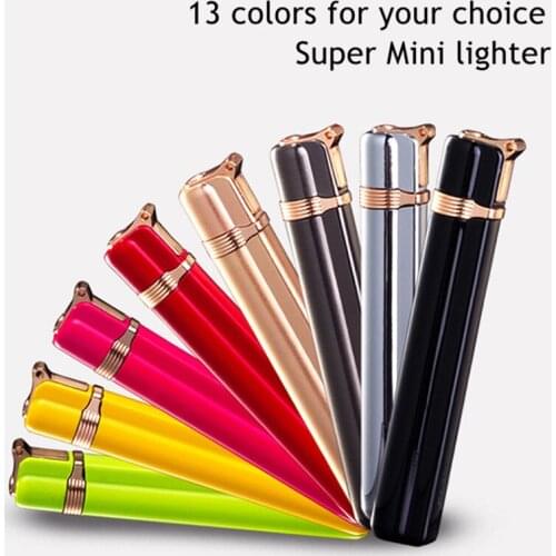 New Creative Mini Pocket Ladies Cigarette Lighter Candy Color Inflatable Butane Torch Lighters Smoking Accessories Encendedores