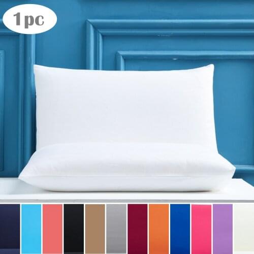 1Pc Microfiber Solid Pure Color Pillowcase Waterproof Cotton Polyester Pillows Cover for Beeding Sets Good Sleeping Pillows Case