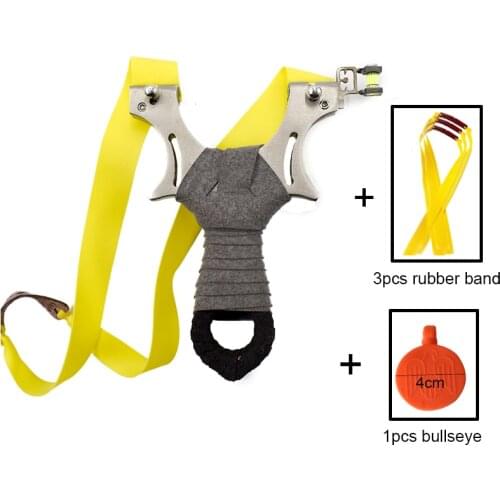 Hunting Slingshot Stainless Steel Catapult Camshaft with Flat Rubber Band Outdoor Shooting Games 2020 Hot Sale