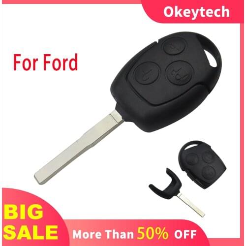 OkeyTech 3 Buttons Remote Control Car Key Shell For Ford Mondeo Focus 2 3 Festiva Fiesta Transit Replacement Case Cover Fob