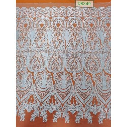 Wholesale Embroidery lace fabric appliques For Wedding Dress Lace Fabric 10 Yards/ lot