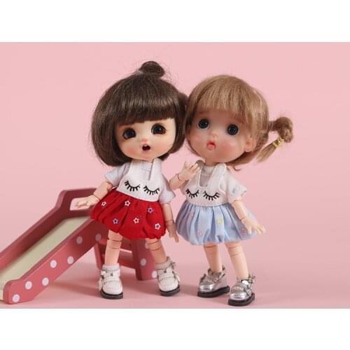 OB11 doll dress is suitable for 1/12 GSC plain round doll size suit dress eyelash strap skirt puff skirt doll accessories
