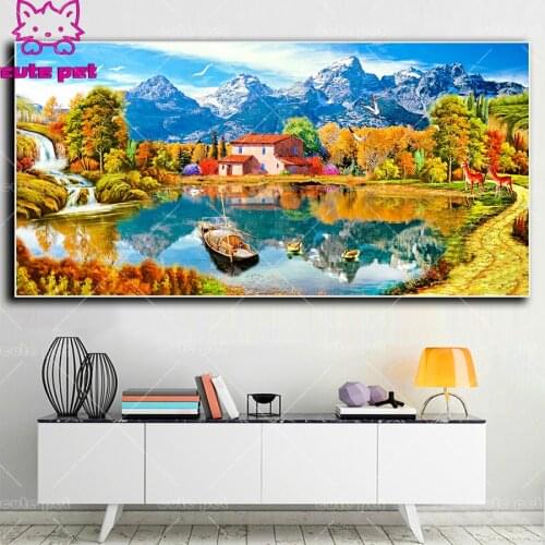 Full Square Diamond 5D Seaside scenery DIY Diamond Painting Embroidery Cross Stitch Rhinestone Mosaic Painting Home Decor large