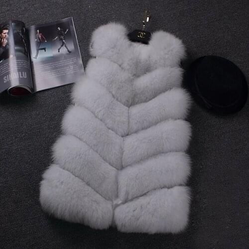 Pop new style womens full l fox fur vest in the long coat slim slimming bar specials