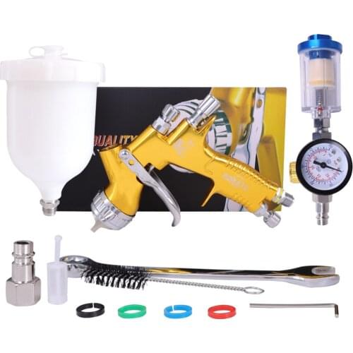 Professional Airbrush GTI Pro Painting Gun TE20/T110 1.3/1.8mm Nozzle Water Based Air Spray Gun With Air Regulator Gauge+Filter