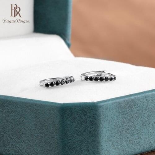 Bague Ringen Female S925 Earrings Fashion Silver 925 Jewelry Gemstones Ear Buckle Simple Style Dating Gift For Girl Birthday