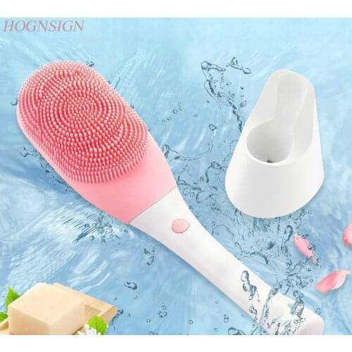 Bath Brush Electric Silicone Bathing Instrument Body Cleansing To The Dead Skin Long Handle Back Massage Warm Artifact