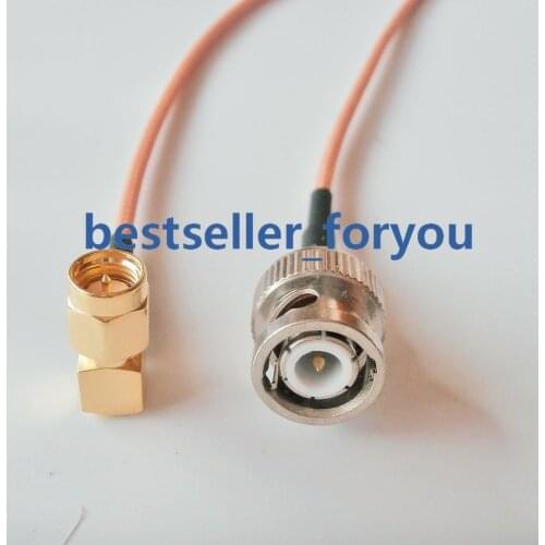 SMA Male Right Angle To Connector BNC Male Right Angle RF Cable Assembly RG316 15cm