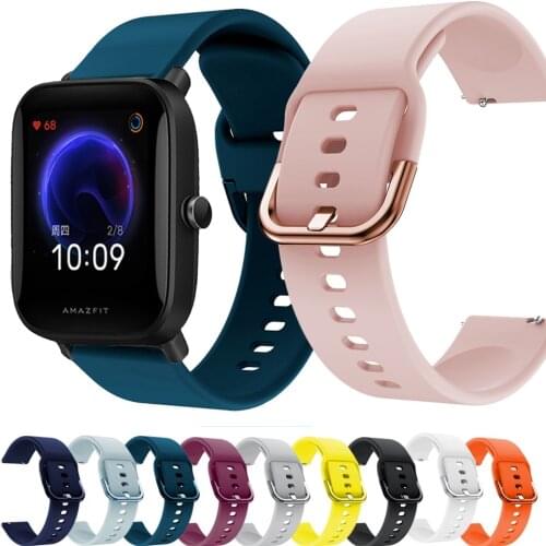 For Huami Amazfit Bip U Pro Strap Sport Silicone Bracelet 20mm Watchband For Amazfit Bip S Lite／Bip U／Bip Replacement Wristband