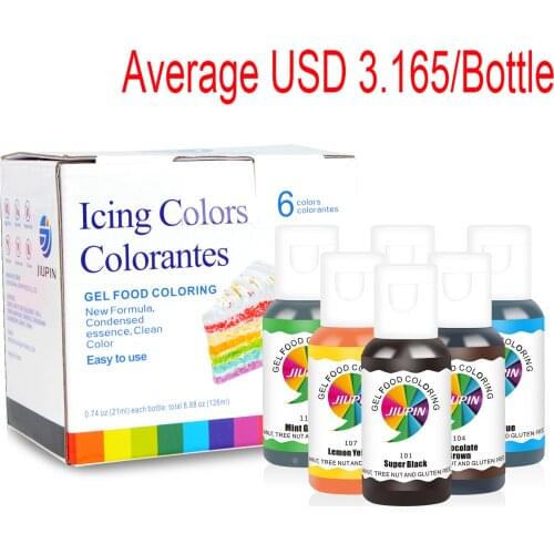 In Stock 6Pcs/Lot 21g Food Coloring Fondant Macarons Cake Cream Pigment Gel Pigment Fast Delivery And Free Shipping