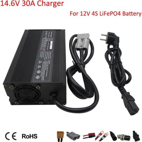 900W 12V 4S LiFePO4 Battery Charger 14.6V 30A 12 Volt 30A smart charger for 12V LiFePO4 Golf cart Touring car Battery pack