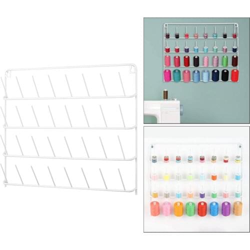 32 Spool Iron Sewing Threads Rack Holder Organiser Stand Holder Wall Mounted Sewing Spool Holder for Embroidery, Quilting