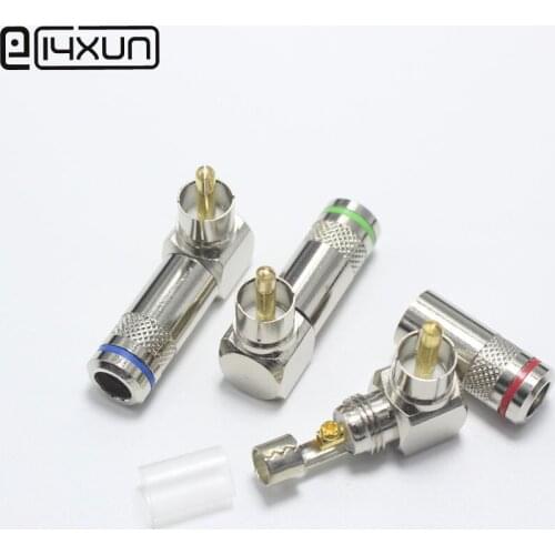 1pcs RCA Plug Free Welding Rectangular Right Angle AV Audio Plugs Connector Screw Pressure line for Max. 11AWG Cable