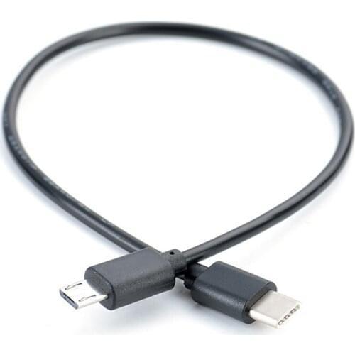 1pc USB Type C Male To Micro USB 5 Pin B Male Plug Converter OTG Adapter Lead Data Cable for Mobile Phones 30cm Free shipping