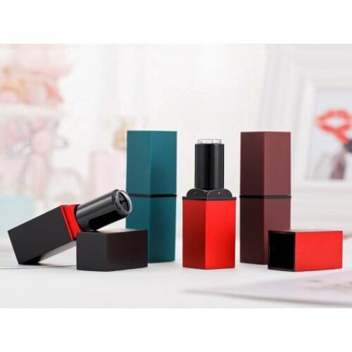 12.1mm square lipstick tube in frosted black color, empty lipstick packing, diy lip balm tube F20171948