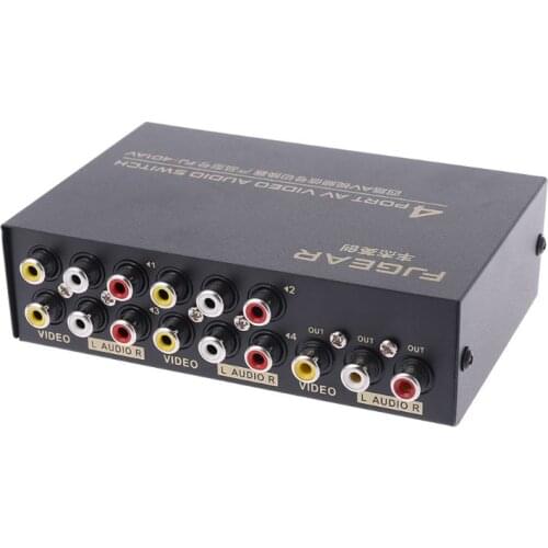4 Port Input 1 Output Audio Video AV RCA Switch Switcher Selector Box New 2019 New