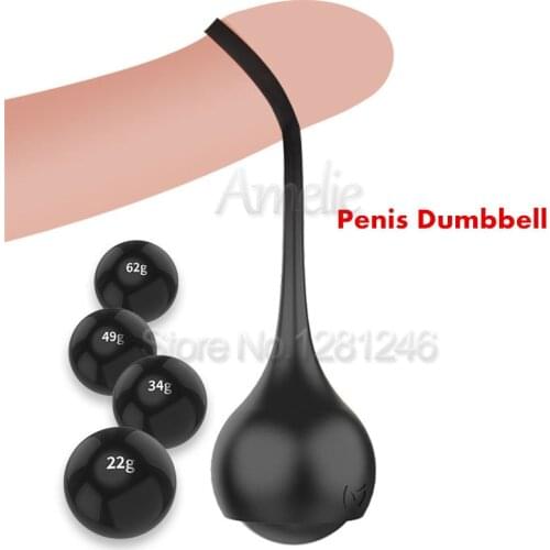4 pcs/set Mens Penis Dumbbell Male Enhancement Device Cockring Sleeve Strong Hard Trainer Ball Adult Novelty Sex Toys For Men