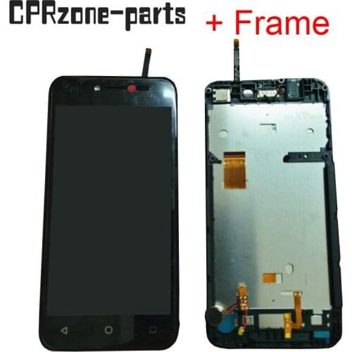 5.0" Black + Frame For Wiko Y50 LCD Display with Touch Screen Digitizer Sensor Panel Assembly
