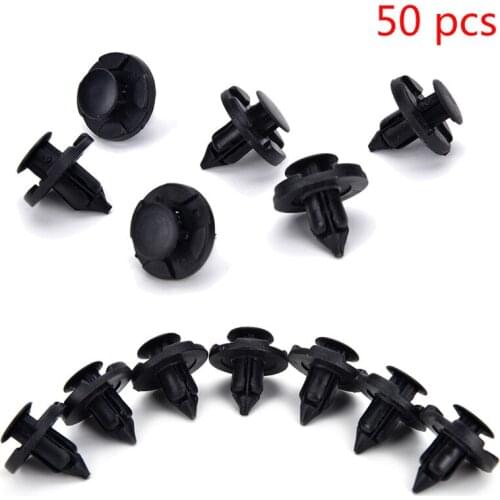 50Pcs Car Fastener fit 8mm Dia Hole Black Push Retainer Rivets Clips for Toyota Automobile Door Bumper Fender Cover Trim Clip