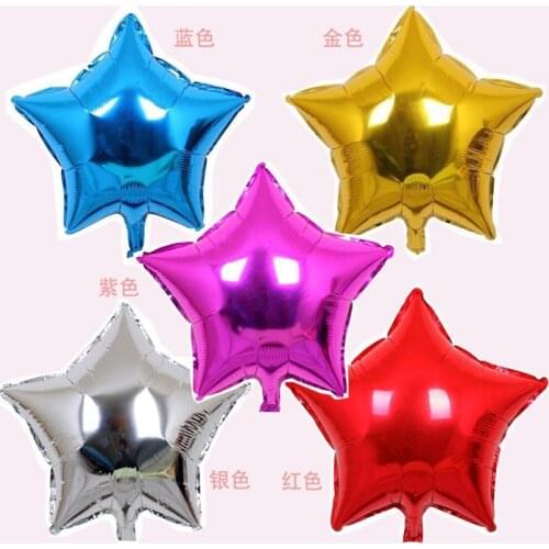 50pcs/lot 5 inch five-pointed star shaped foil Balloons Helium Metallic pure color balloons Wedding birthday party decoration