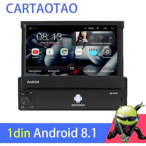 1din Android 8.1 GO Quad-Core Car DVD GPS Navigation Player 7'' Universa Car Radio WiFi Bluetooth MP5 Multimedia Player